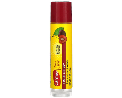 Carmex, Daily Care, увлажняющий бальзам для губ, свежая вишня, SPF 15, 4,25 г (0,15 унции)