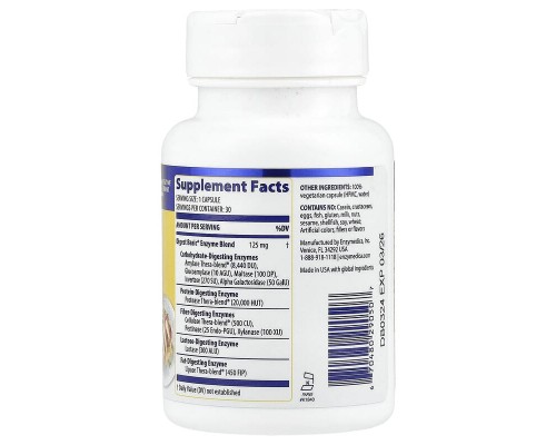 Основна ферментна формула Digest Basic Enzymedica – 30 капсул для підтримки травлення