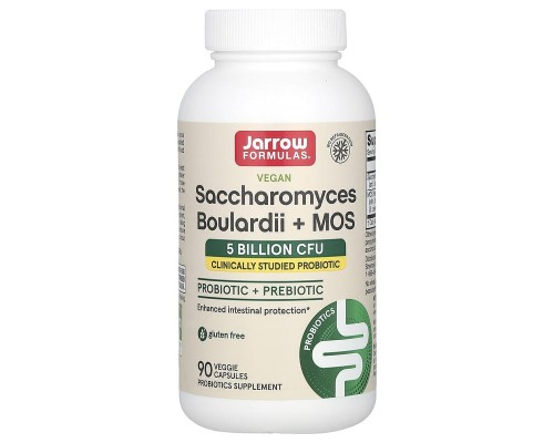 Сахароміцети буларді + МОС, 5 млрд КУО Jarrow Formulas 90 веганських капсул Сахароміцети буларді + МОС, 5 млрд КУО Jarrow Formulas 90 веганських капсул