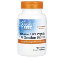 Бетаїн гідрохлорид пепсин та генціані Doctor's Best 120 капсул