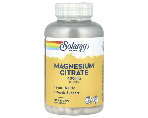Цитрат магнію Solaray (Magnesium Citrate) 400 мг 180 капсул Цитрат магнію Solaray (Magnesium Citrate) 400 мг 180 капсул