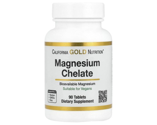 Магній хелат з кальцієм California Gold Nutrition, 90 таблеток Магній хелат з кальцієм California Gold Nutrition, 90 таблеток