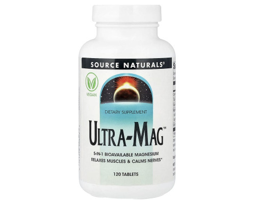 Магній, Ультра-Маг, Ultra-Mag Magnesium Complex. Source Naturals, 120 таблеток