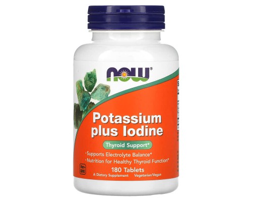 Калій плюс йод Now Foods (Potassium Plus Iodine), 180 таблеток 