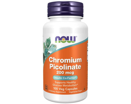 Хром піколінат Now Foods (Chromium Picolinate) 200 мкг 100 вегетаріанських капсул