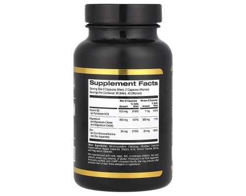 Цинк Магній та Вітамін В6 California Gold Nutrition Sport 90 вегетаріанських капсул Цинк Магній та Вітамін В6 California Gold Nutrition Sport 90 вегетаріанських капсул