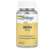 Залізо Solaray (Iron) 50 мг 60 капсул