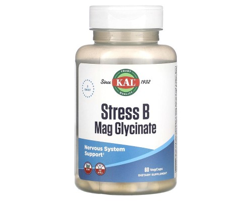 Витамины группы В и Магний Глицинат "Stress B Mag Glycinate" KAL 60 веганских капсул Витамины группы В и Магний Глицинат "Stress B Mag Glycinate" KAL 60 веганских капсул