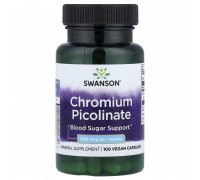 Хром піколінат Swanson (Chromium Picolinate) 200 мкг 100 вегетаріанських капсул
