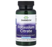 Калій цитрат (Potassium Citrate) Swanson 99 мг, 120 веганських капсул