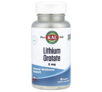 Літій оротат (Lithium Orotate) KAL 5 мг, 60 вегетаріанських капсул