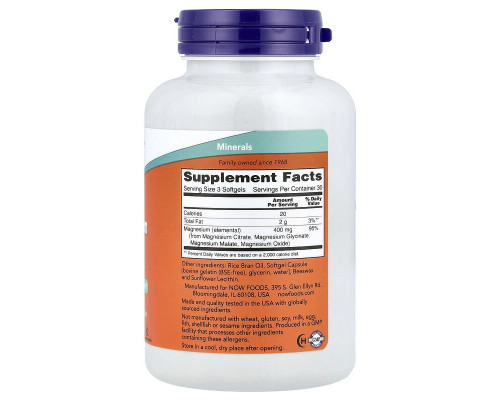 Магній цитрат Now Foods (Magnesium Citrate) 90 капсул