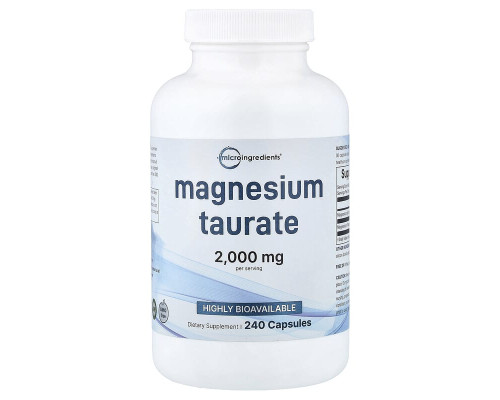 Магній таурат Micro Ingredients 2000 мг, 240 капсул