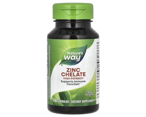 Хелат Цинка Nature's Way (Zinc Chelate) 30 мг, 100 капсул