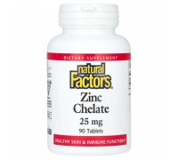 Хелат цинку Natural Factors (Zinc Chelate) 25 мг, 90 таблеток