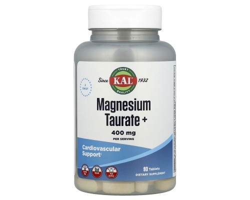 Таурат магния + KAL "Magnesium Taurate Plus" 400 мг, 90 таблеток Таурат магния + KAL "Magnesium Taurate Plus" 400 мг, 90 таблеток