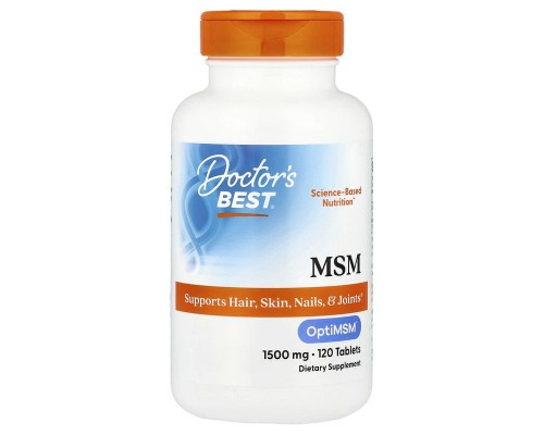 Метилсульфонілметан МСМ Doctor's Best 1500 мг, 120 таблеток