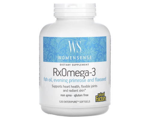     Natural Factors, WomenSense, RxOmega-3, 120 мягких таблеток Enteripure