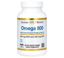 Омега-800 ультраконцентрований риб’ячий жир з омега-3 California Gold Nutrition 1000 мг 90 капсул