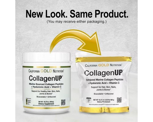 Колаген UP без ароматизаторів California Gold Nutrition (CollagenUP Unflavored) 464 г