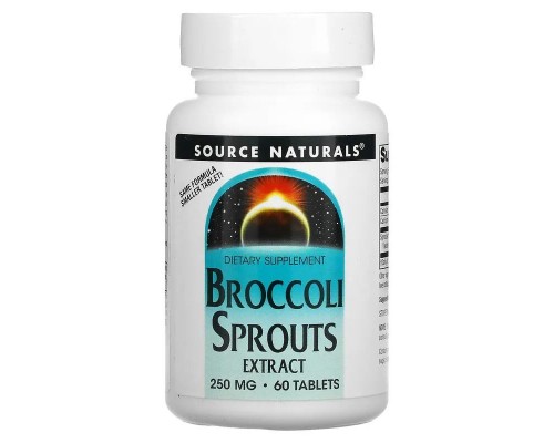 Source Naturals, екстракт паростків броколі, 250 мг, 60 таблеток (SNS-01104)