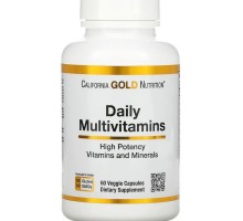 Ежедневные мультивитамины два раза в день California Gold Nutrition (Daily Two-Per-Day Multivitamins) 60 растительных капсул