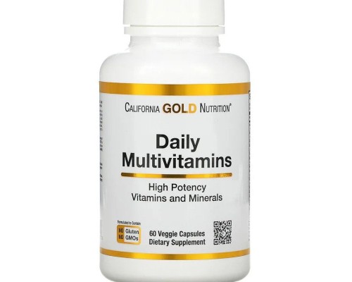 Ежедневные мультивитамины два раза в день California Gold Nutrition (Daily Two-Per-Day Multivitamins) 60 растительных капсул