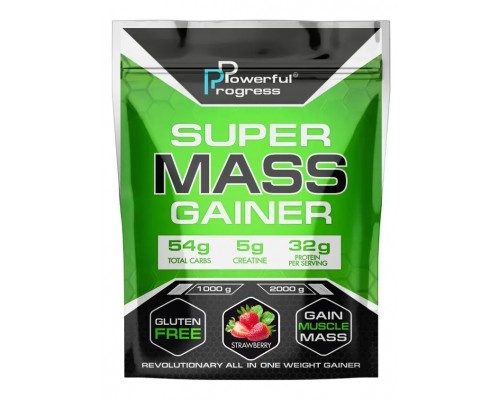 Гейнер Powerful Progress Super Mass Gainer 1 кг (смак в асортименті) Гейнер Powerful Progress Super Mass Gainer 1 кг (смак в асортименті)
