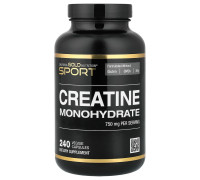 Креатин моногидрат California Gold Nutrition 750 мг, 240 растительных капсул