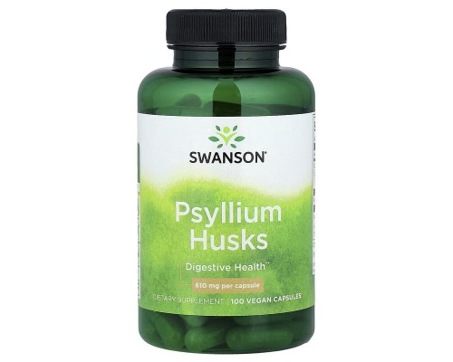 Шелуха подорожника Swanson (Psyllium Husk) 610 мг, 100 вегетарианских капсул Шелуха подорожника Swanson (Psyllium Husk) 610 мг, 100 вегетарианских капсул