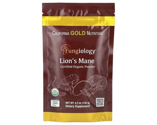 Ежовик гребенчатый в порошке California Gold Nutrition (Lion's Mane), 120 г