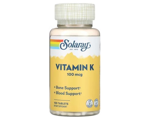 Вітамін К Solaray (Vitamin K) 100 мкг 100 таблеток