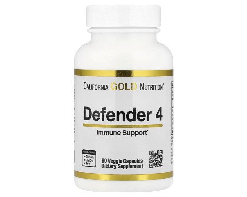 Засіб для зміцнення імунітету Immune 4 California Gold Nutrition, 60 вегетаріанських капсул