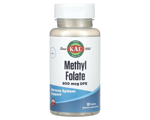 Метилфолат (Methyl Folate) KAL 800 мкг, 90 таблеток Метилфолат (Methyl Folate) KAL 800 мкг, 90 таблеток