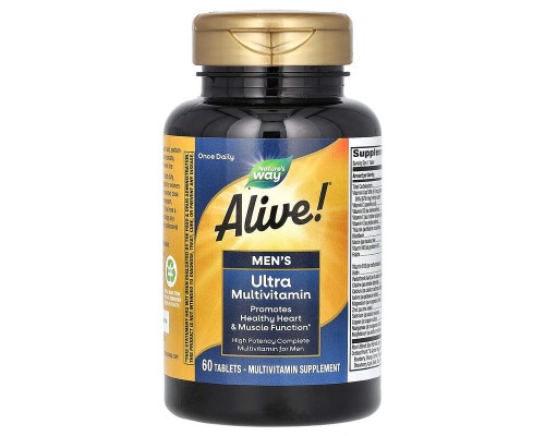 Ультрамультивітаміни для чоловіків Alive! Nature's Way 60 таблеток
