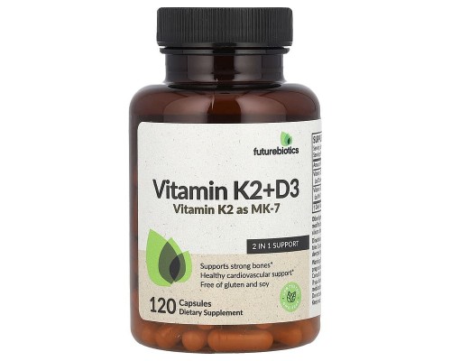 Вітамін К2+Д3 Futurebiotics (Vitamin K2+D3) 120 капсул