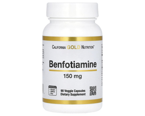     California Gold Nutrition, бенфотиамин, 150 мг, 90 растительных капсул