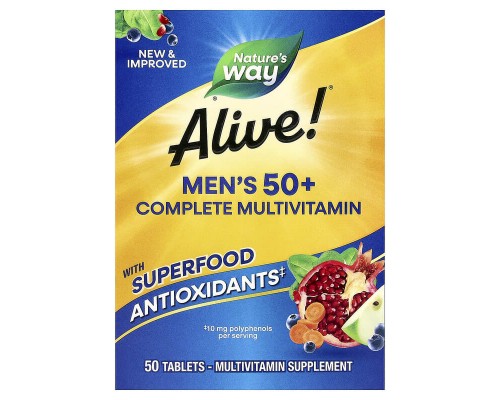 Комплекс мультивітамінів для чоловіків віком від 50 років Alive! Nature's Way 50 таблеток