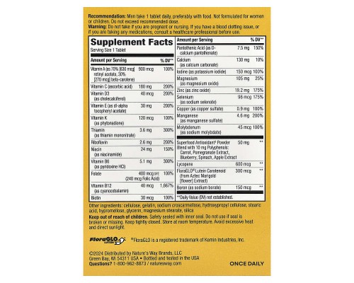 Комплекс мультивітамінів для чоловіків віком від 50 років Alive! Nature's Way 50 таблеток