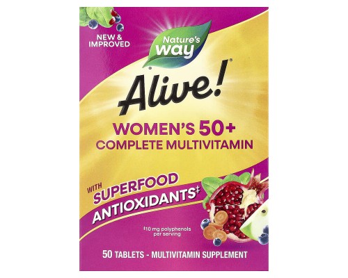 Комплекс мультивітамінів для жінок віком від 50 років Alive! Nature's Way 50 таблеток