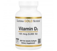 Витамин Д3 California Gold Nutrition (Vitamin D3) 5000 МЕ, 360 желатиновых капсул