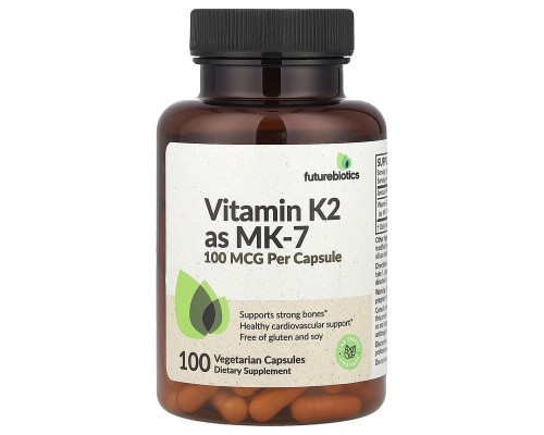 Вітамін К2 (MK-7) Futurebiotics 100 мкг, 100 вегетаріанських капсул Вітамін К2 (MK-7) Futurebiotics 100 мкг, 100 вегетаріанських капсул