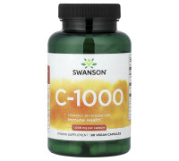 Вітамін С-1000 Swanson із шипшиною, 90 веганських капсул