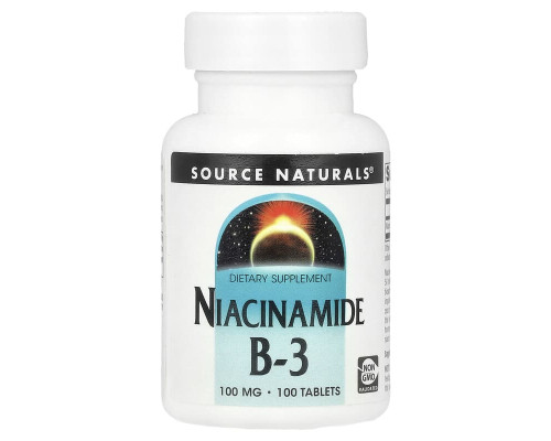Ніацин (Вітамін В3) Source Naturals 100 мг, 100 таблеток