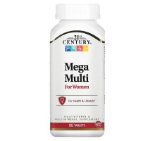 Мультивитамины и Мультиминералы для женщин "Mega Multi" 21st Century 90 таблеток