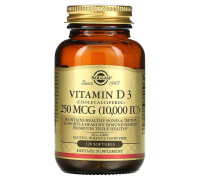 Натуральний вітамін Д3 Solgar (Vitamin D3) 250 мкг 10000 МО 120 гелевих капсул