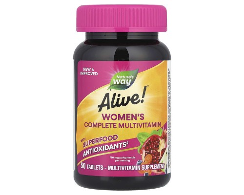 Комплекс мультивітамінів для жінок Alive! Nature's Way 50 таблеток