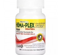 Железо Natures Plus (Hema-Plex Iron with Essential Nutrients for Healthy Red Blood Cells) 60 мини-таблеток