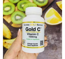 California Gold Nutrition, Gold C, витамин C, 1000 мг, 60 вегетарианских капсул