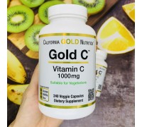 California Gold Nutrition, Gold C, витамин C, 1000 мг, 240 вегетарианских капсул